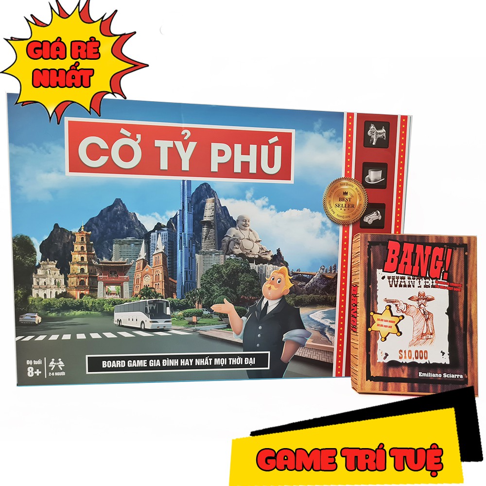 COMBO Trò chơi Game bài nhập vai chiến thuật Cờ tỷ phú + Bang cao cấp, chất liệu giấy cứng, khó rách [GIÁ CỰC RẺ]