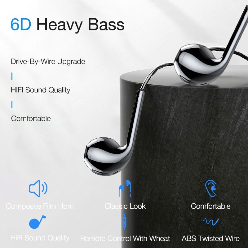 Tai nghe nhét tai có dây kèm mic dùng cho Android IOS