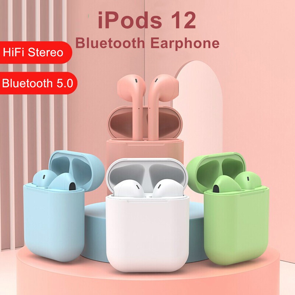 Greenport Inpods 12 Bluetooth 5.0 TWS Macaron Tai Nghe Không Dây Thể Thao Tai Nghe Nhét Tai Có Mic Cho iPhone/Android