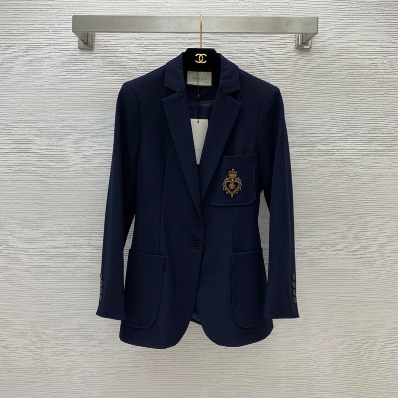 Áo blazer nữ dáng ôm thêu huy hiệu thương hiệu Gucci GC cao cấp | BigBuy360 - bigbuy360.vn
