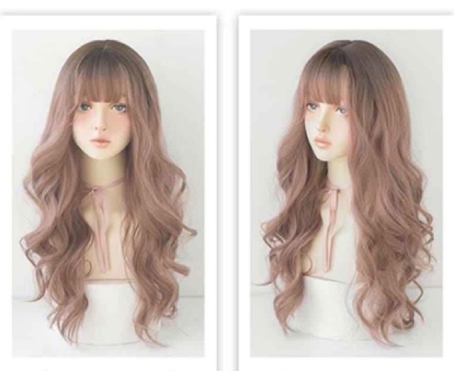 Tóc giả xoăn bồng bềnh ❤️FREESHIP❤️ tóc giả mái thưa xoăn bồng bềnh