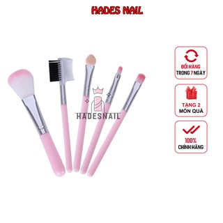 Bộ Cọ Trang Điểm 5 Món Tiện Lợi Màu Hồng Cá tính Tiện Lợi