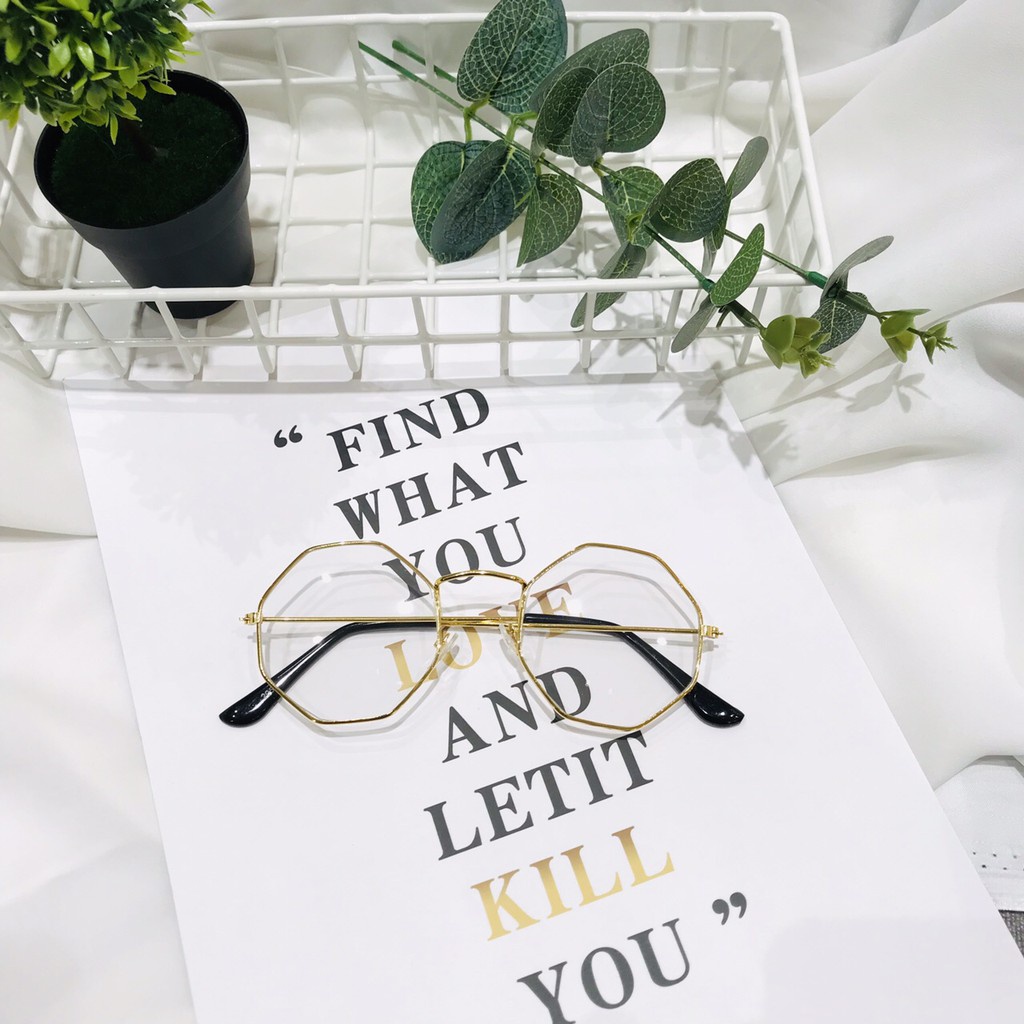 Mắt kính thời trang form đa giác phong cách trẻ trung hiện đại - Hata24h