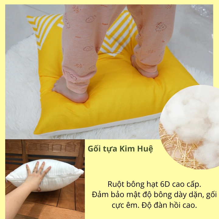 Gối tựa sofa 45x45cm vỏ gối vuông tựa lưng mẫu mới set vàng hươu