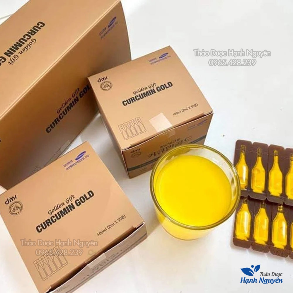 Tinh nghệ NANO CURCUMIN GOLD (đẹp da, giữ dáng, chống lão hóa) Hộp 100 ống - Thảo Dược Hạnh Nguyên