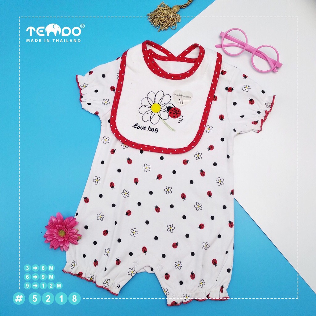  Set 2 bộ body hoặc 1 romper đùi + 1 yếm TEMPO Thái Lan