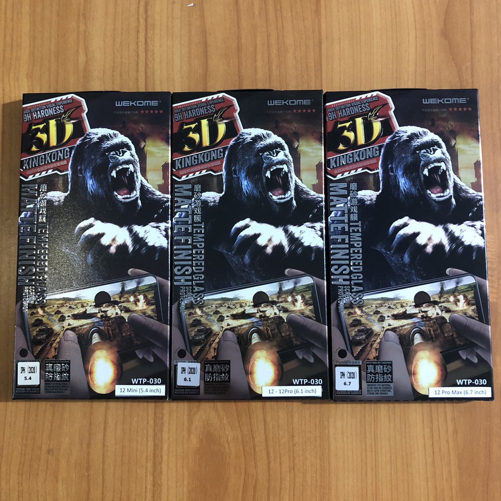 Kính Cường Lực KingKong 3D Nhám, Chống Vân Tay Cho iPhone X đến iPhone 15ProMax