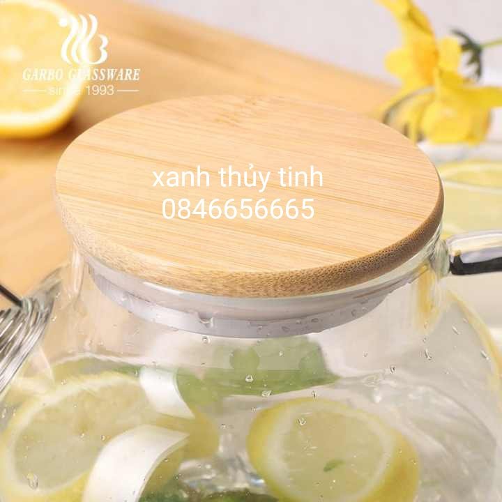 Ấm thủy tinh nắp gỗ 1000ml