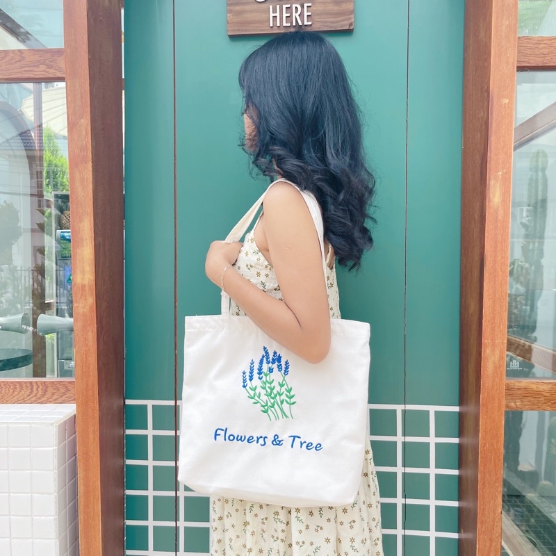 (TẶNG KÈM DEAL SHOCK TÚI RÚT 39K ) Túi Vải Tote Canvas Cao Cấp Flowers & Tree Miladen.