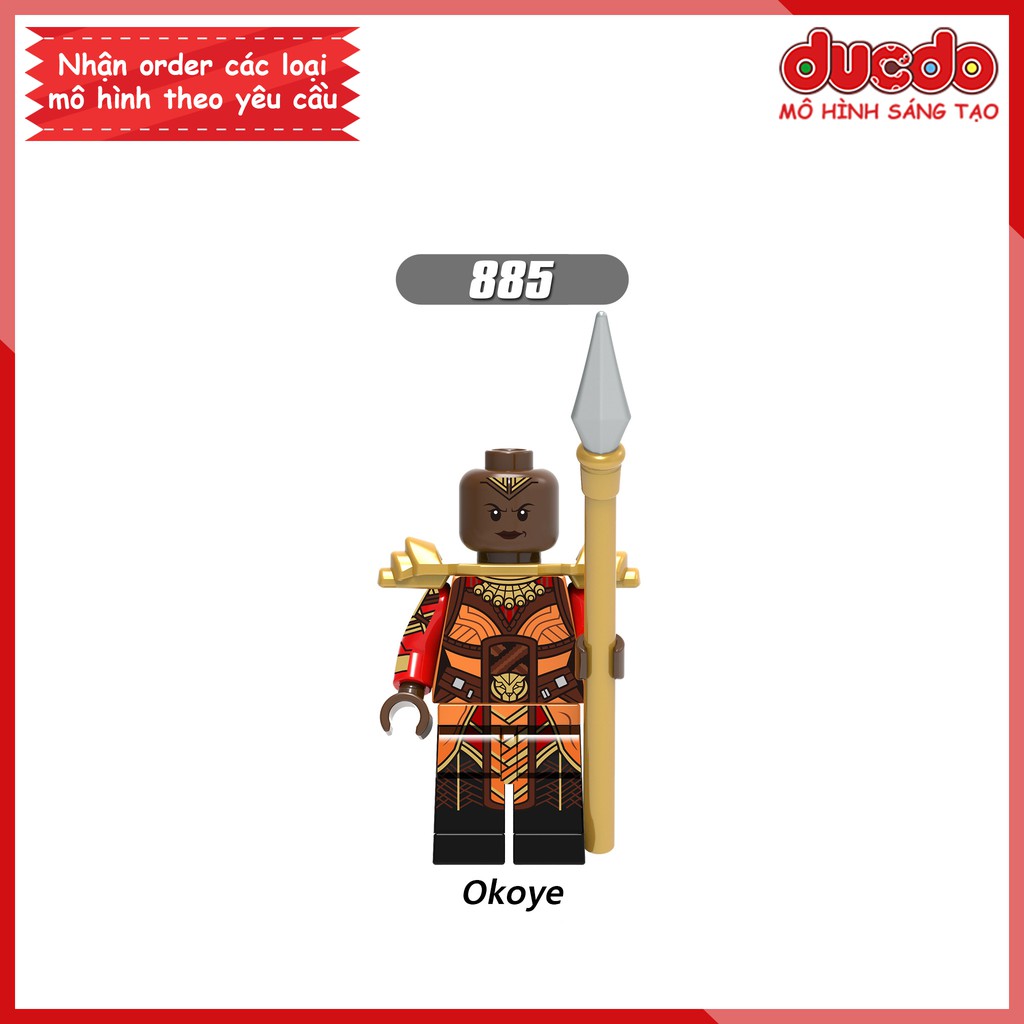 Minifigures Iron Man, Ayo, Groot, SpiderMan, Okoye, Supergiant - Đồ chơi Lắp ghép Xếp hình Mini Marvel XINH 0194