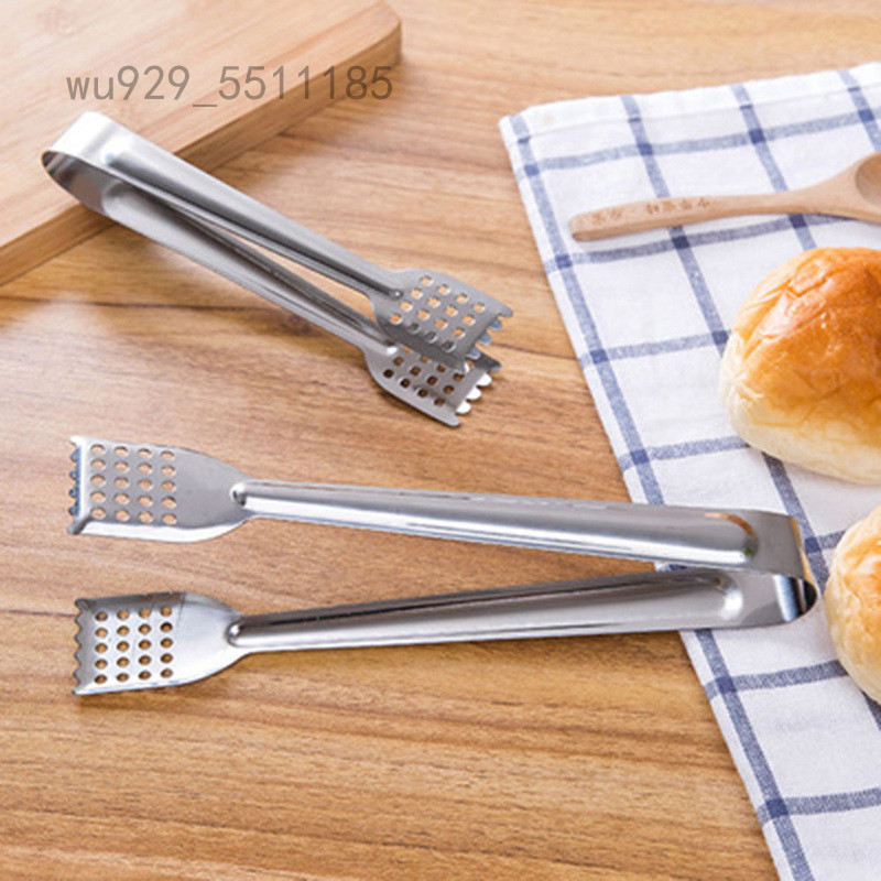 wu929_5511185 New Stainless Steel Bread BBQ Picnic Buffet Food Tongs Clip Kitchen Clamp Tools