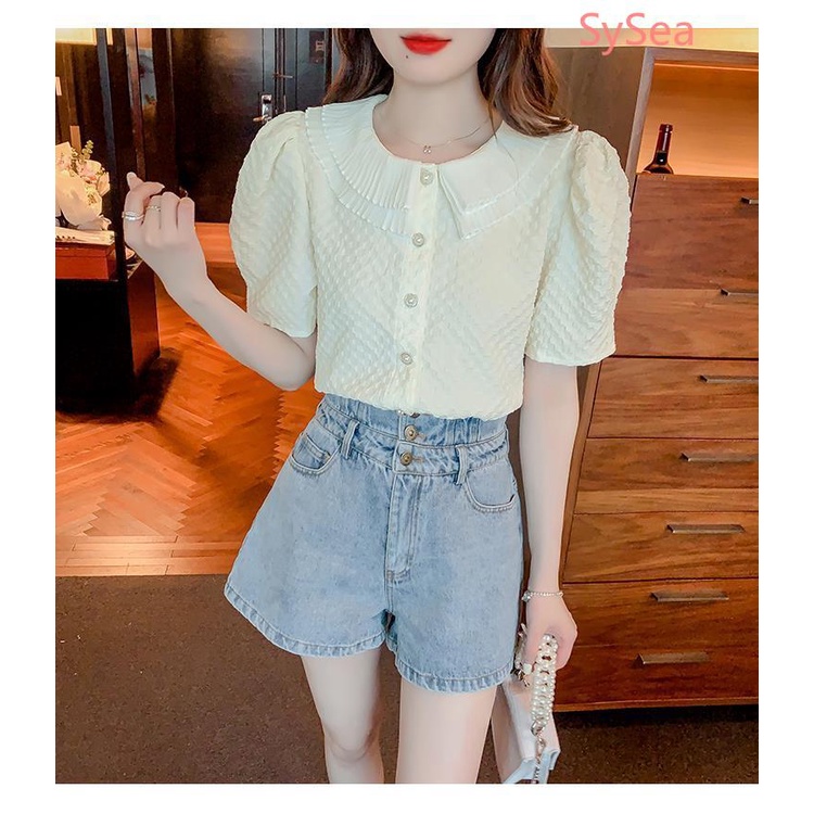 Áo Sơ Mi Chiffon Họa Tiết Sọc Caro Phong Cách Hàn Quốc