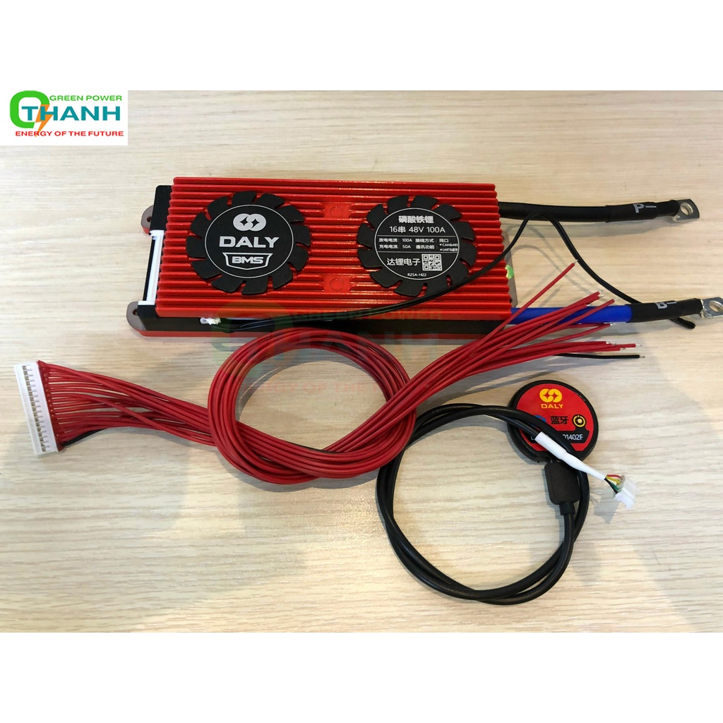 Smart BMS Daly 16s 100A 48V mạch pin LiFePO4 3.2V Mạch sạc xả BMS có giám sát Bluetooth, RS485, CAN BUS Daly