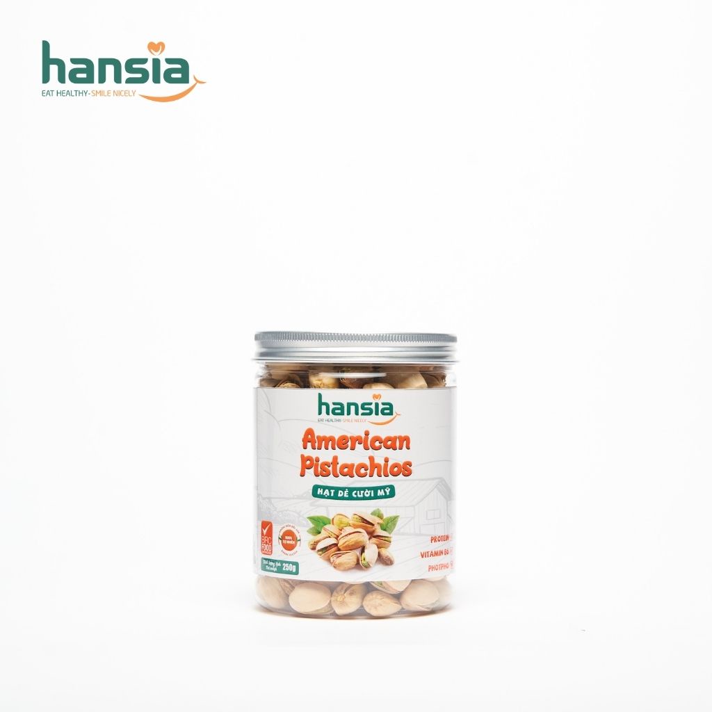 Hạt Dẻ Cười Mỹ Organic HANSIA Chứa Nhiều Chất Xơ Và Protein Tốt Cho Mọi Lứa Tuổi, Thơm Ngon, Béo Ngậy Hộp 250g - 500g