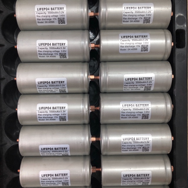 Combo 36 cells Pin sắt LifePO4 32650 3.2V 5500mAh chuẩn dung lượng
