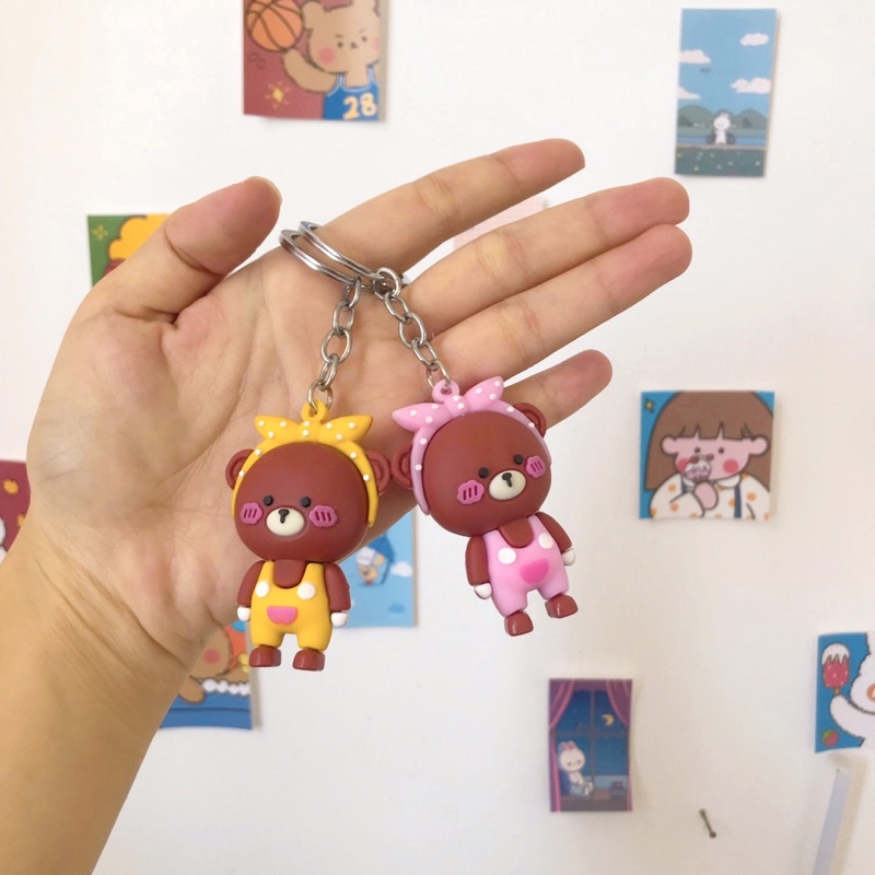 Móc Khoá Bé Gấu Đeo Bờm