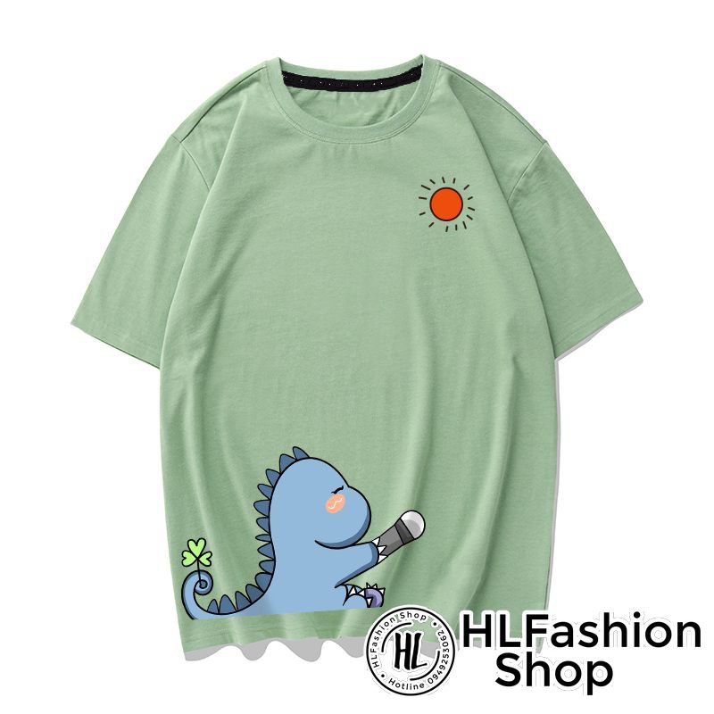 Áo thun khủng long đáng yêu siêu cưng, áo thun tay lỡ form rộng HLFashion | BigBuy360 - bigbuy360.vn