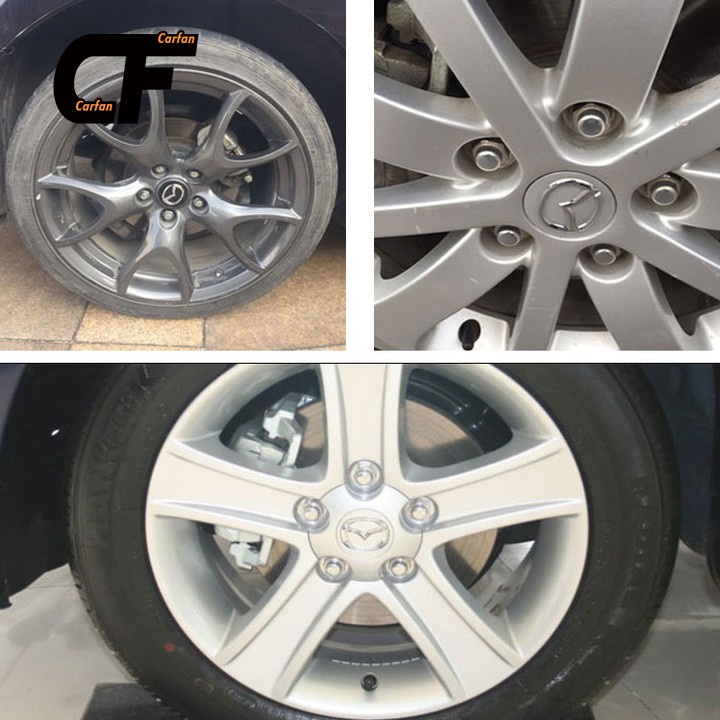 Logo Wheel Cover, Bánh xe Lazang Mazda Đường kính 57mm Mad57: Đen và Bạc 1