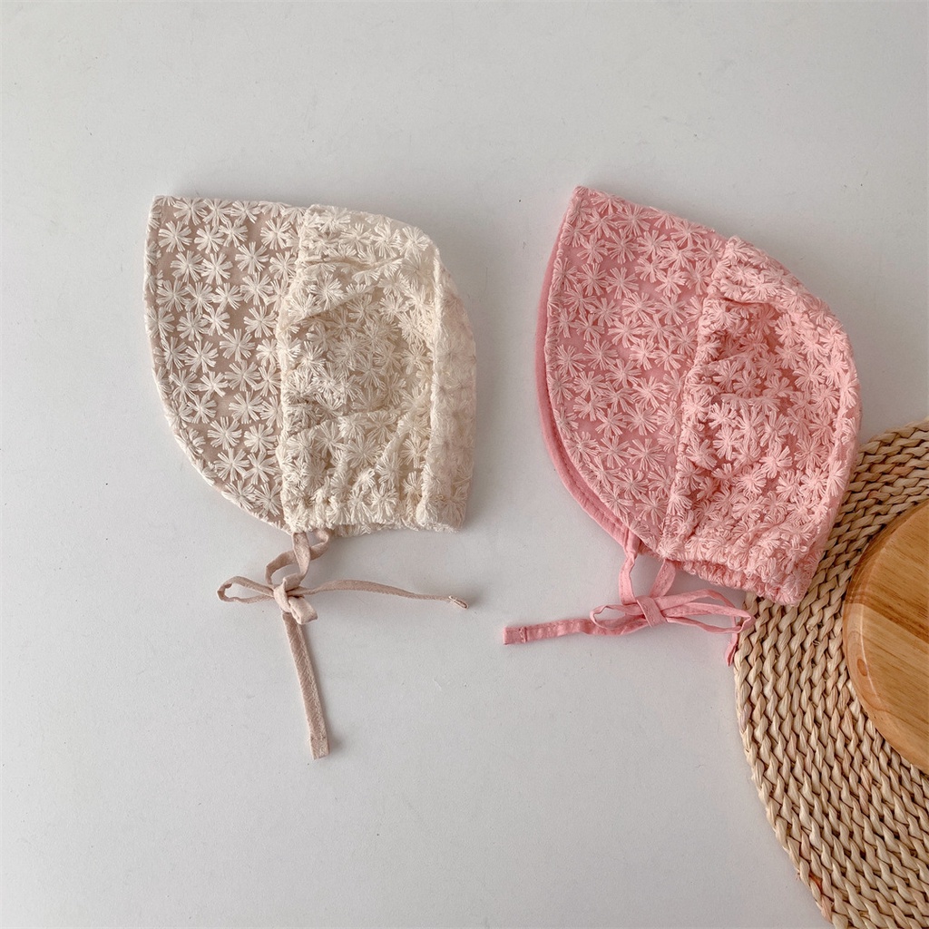 Mũ chống nắng cho bé gái sơ sinh ren hoa đáng yêu Hàn quốc