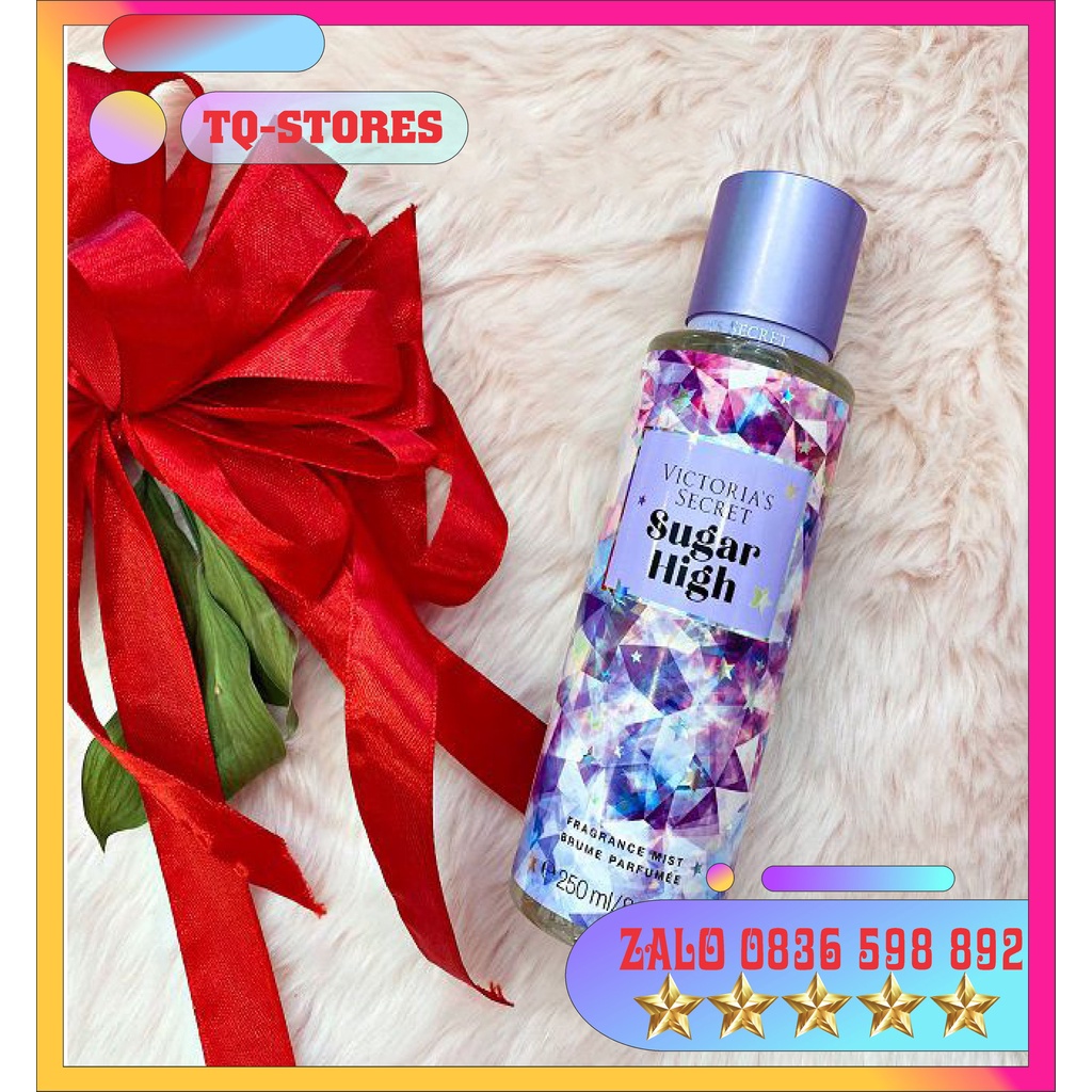 XỊT THƠM BODY VICTORIA SECRET SUGAR HIGH 250ML CHÍNH HÃNG - 5190 | Thế Giới Skin Care