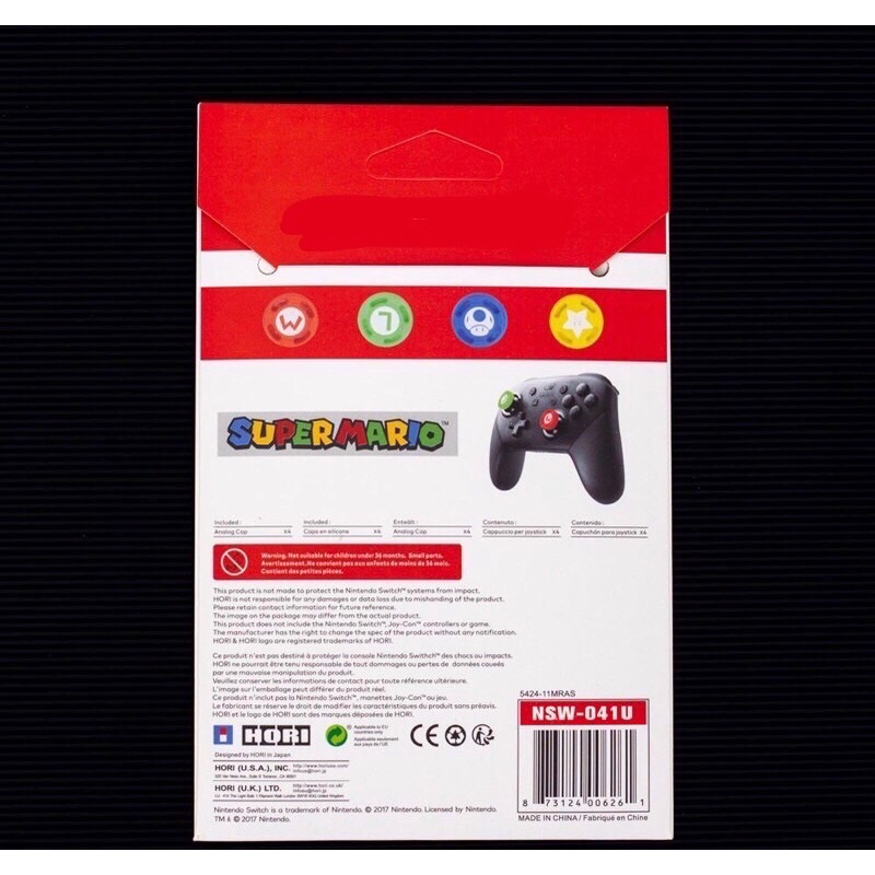 Set 4 núm bọc Super Mario cho cần Analog của Pro Controller - máy chơi game Nintendo Switch