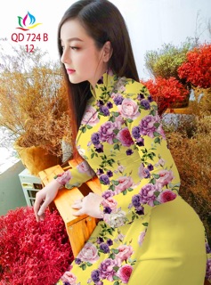Vải áo dài in hoa hồng