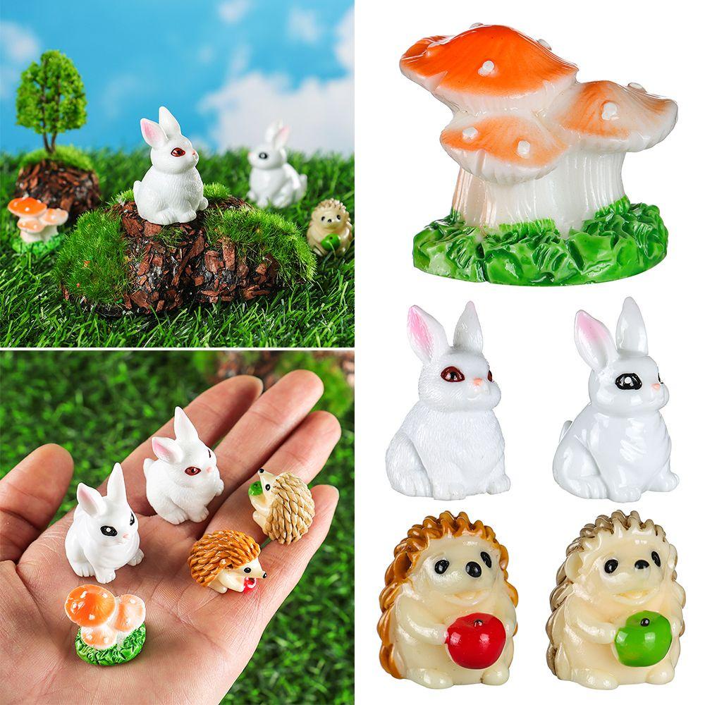 Mô Hình Thỏ Trắng Mini Bằng Nhựa Resin Trang Trí Nội Thất Diy