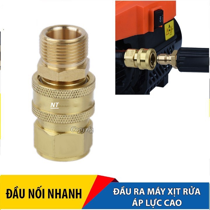 Khớp nối nhanh dây cấp nước ra máy xịt rửa áp lực cao, máy rửa xe sử dụng tháo lắp dây đầu ra nhanh hơn