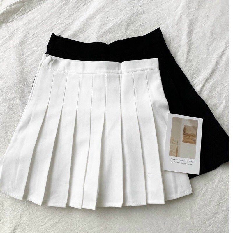 Chân Váy Ngắn Dập Li Vây Trơn