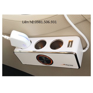 Bộ chia cổng tẩu sạc ô tô 3 tẩu 1 cổng usb HÀn quốc