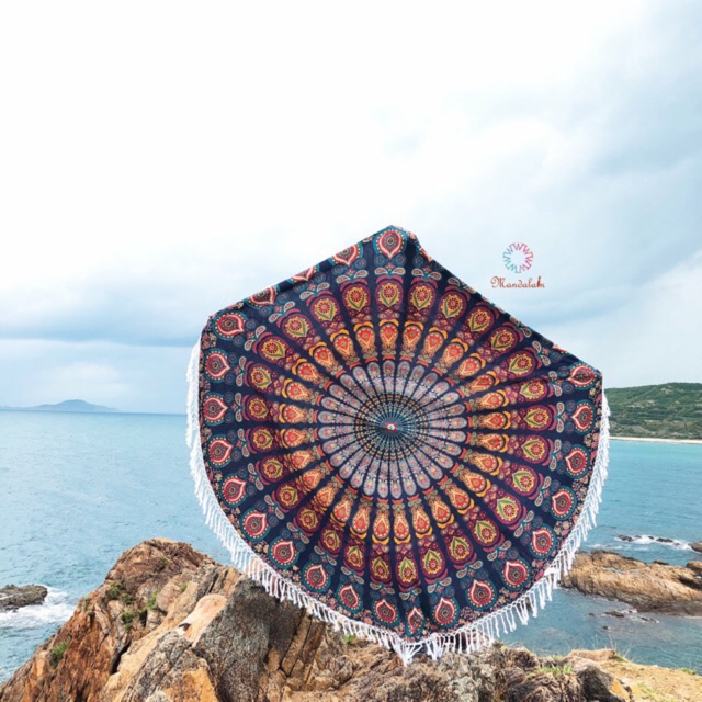 Khăn trang trí HANDMADE Ấn Độ 100% cotton Mandala Tapestry chất lượng