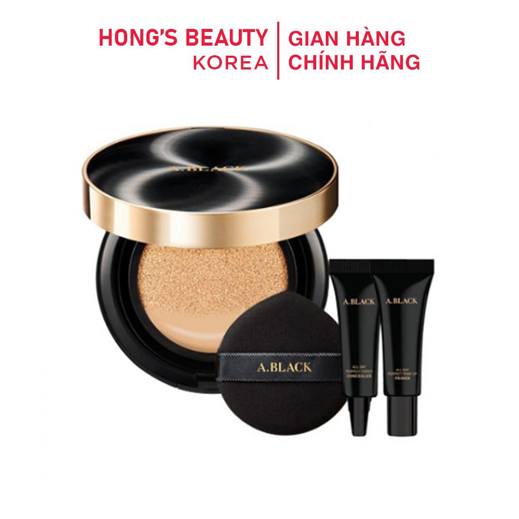 Phấn nước A Black All Day Perfect Cover Cushion SPF 47 PA++ HONGS BEAUTY