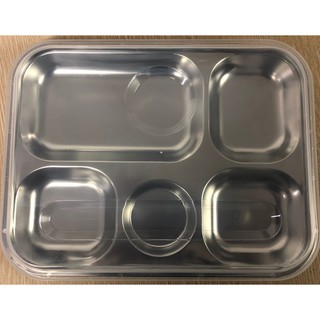 khay cơm inox 5 ngăn, khay chia cơm 5 ô