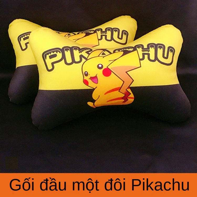 Pikachu dòng gối tựa đầu hoạt hình dễ thương sáng tạo, hai mặt có thể tháo rời giặt được, không mùi, phai màu, nữ