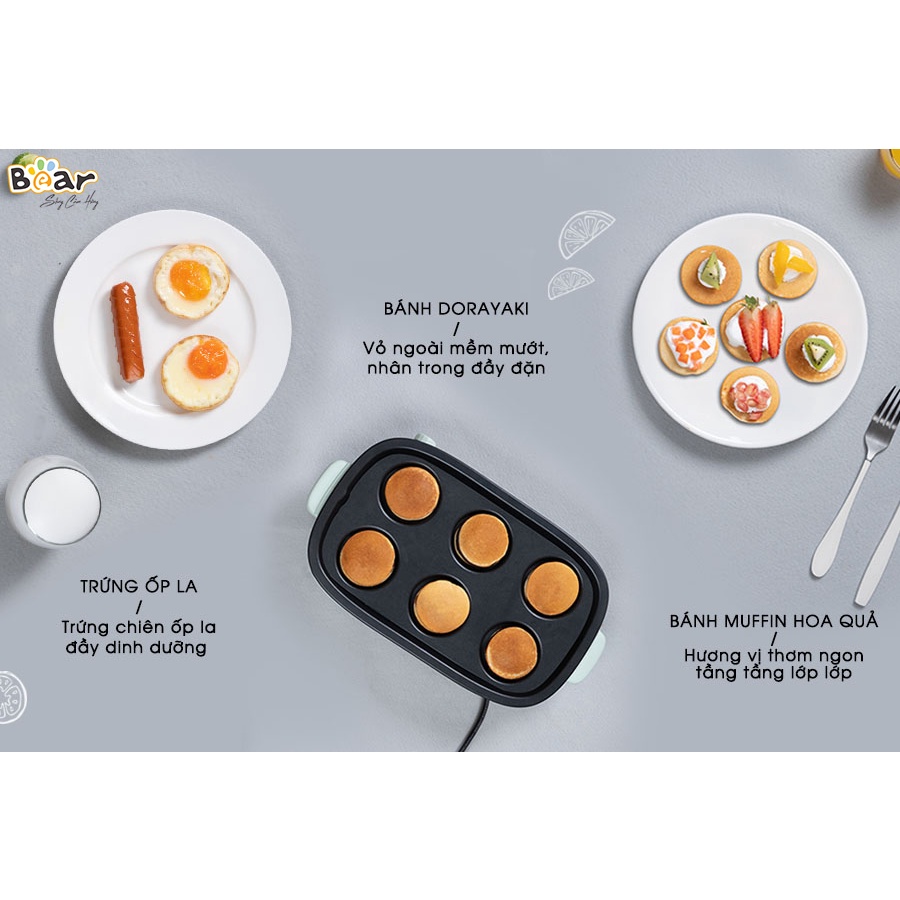 Nồi lẩu nướng 3in1 Bear SUBE004 DHG-C40D5 thỏa đam mê bếp núc với khay lẩu, khay nướng và khay làm bánh