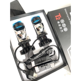 Đèn Pha LED Bi Cầu Mini H4 T2 Mẫu 2022 Pro Kính Tím Lắp Ô tô, Xe Máy