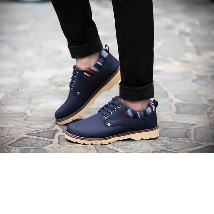 Giày Boot Nam Phong Cách Gót Thổ Cẩm - Màu Xanh | BigBuy360 - bigbuy360.vn