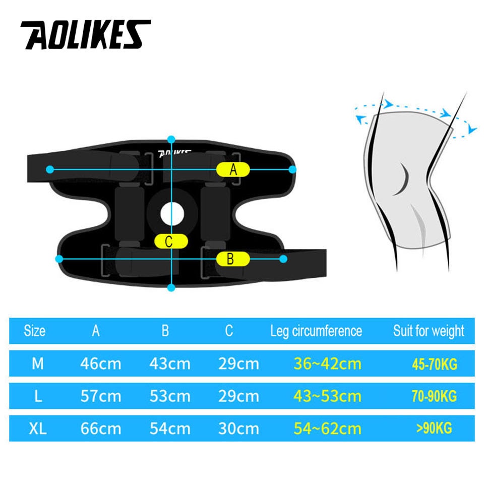 Đai quấn AOLIKES ACL hỗ trợ bảo vệ đầu gối ổn định hai mặt tháo được tiện lợi