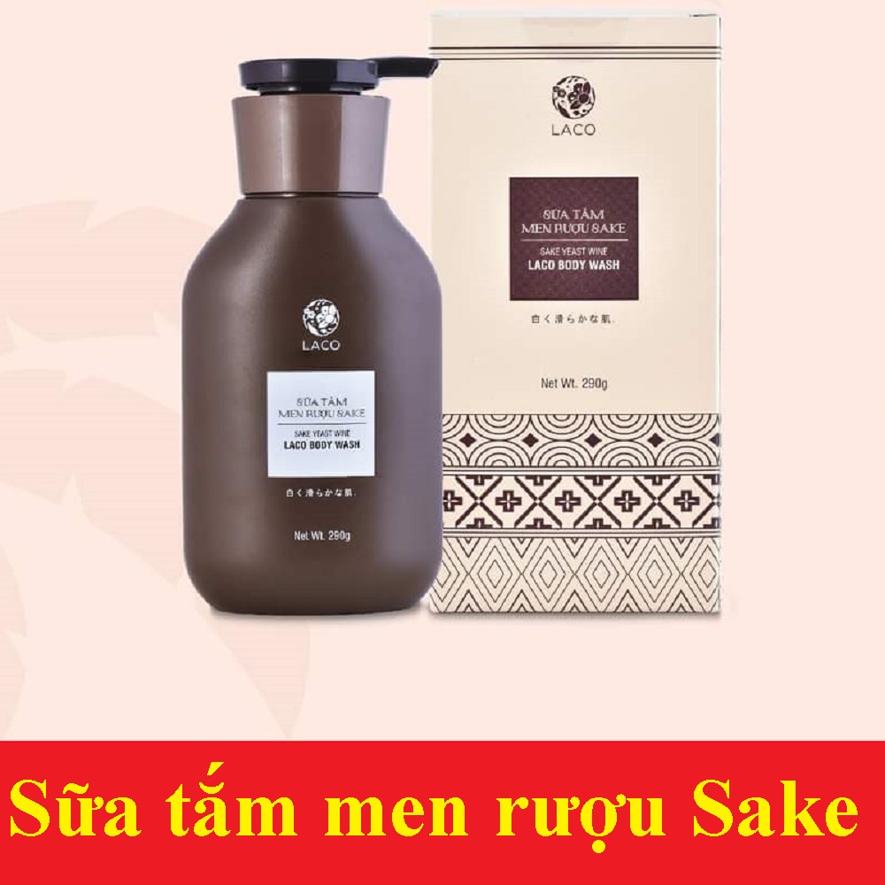 Sữa tắm men rượu Sake LACO 290 gram, da đẹp trắng sáng