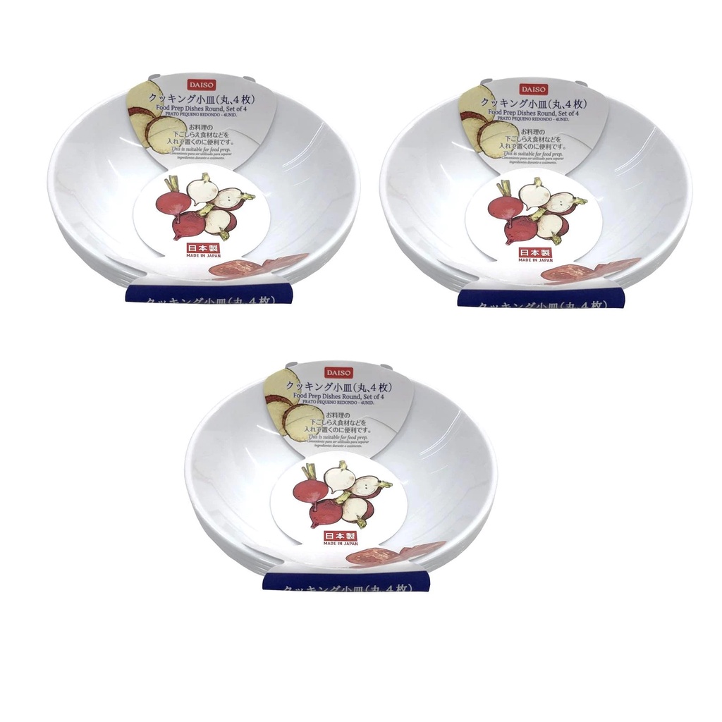 Daiso Tô Food Prep Dishes Round Set Of 4