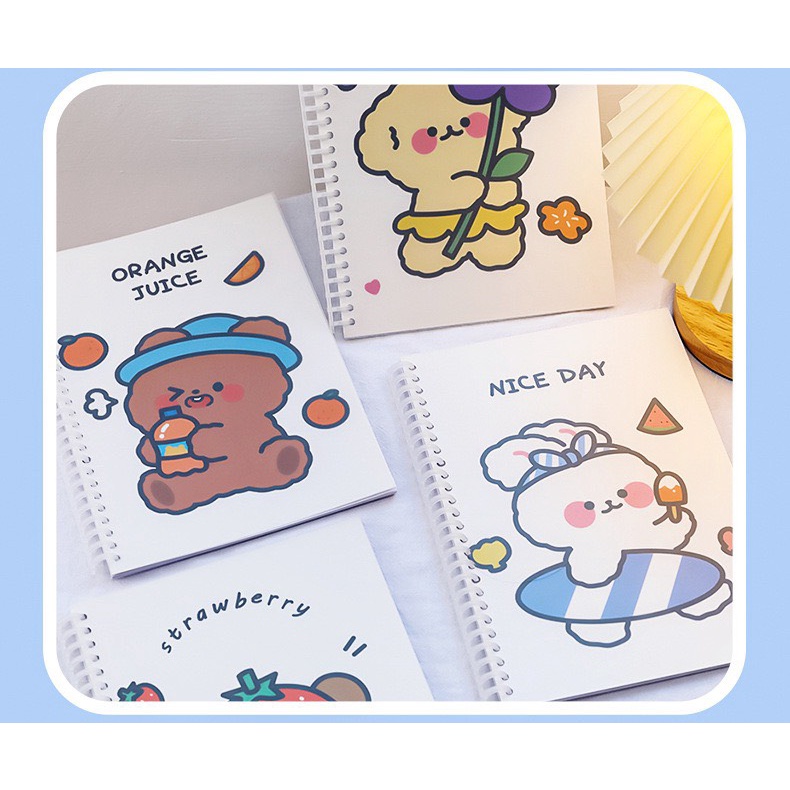 Sổ còng lỗ B5 Binder trong suốt kẻ ô dùng để luyện chữ hoặc ghi chép tiện lợi cho học sinh, sinh viên