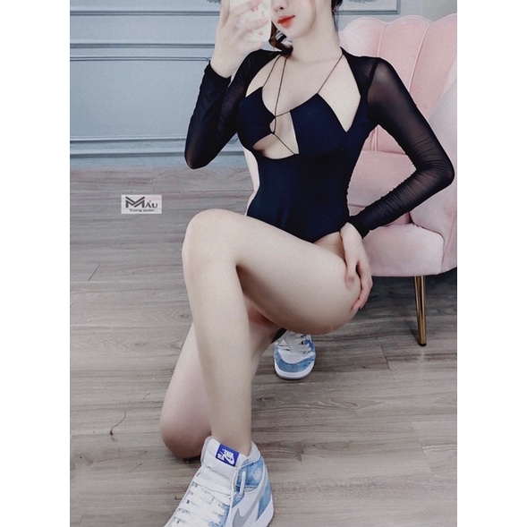 Áo bodysuit khoét pha lưới sexy | BigBuy360 - bigbuy360.vn