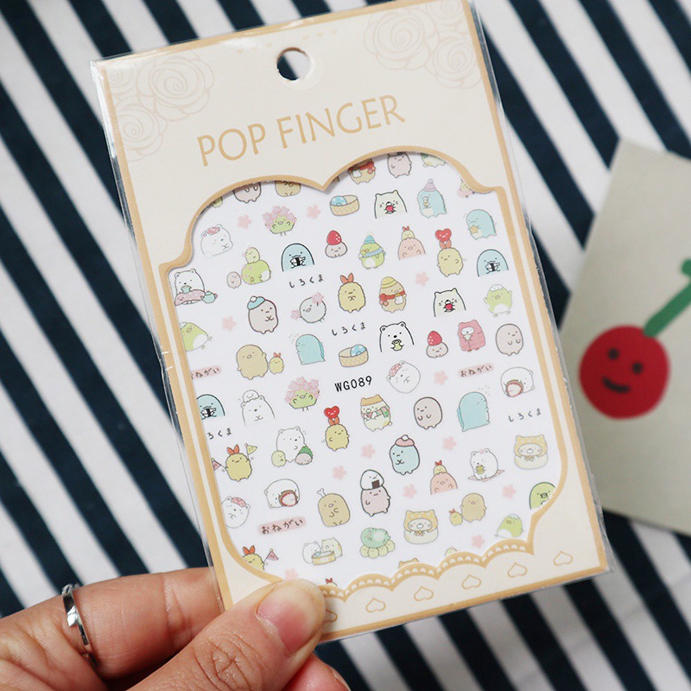 [Hàng mới về] Miếng Dán Họa Tiết Hoạt Hình 3D Trang Trí Móng Tay DIY