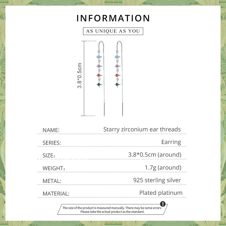 Đôi bông tai Bamoer bạc 925 đính đá zircon thời trang thanh lịch dành cho nữ