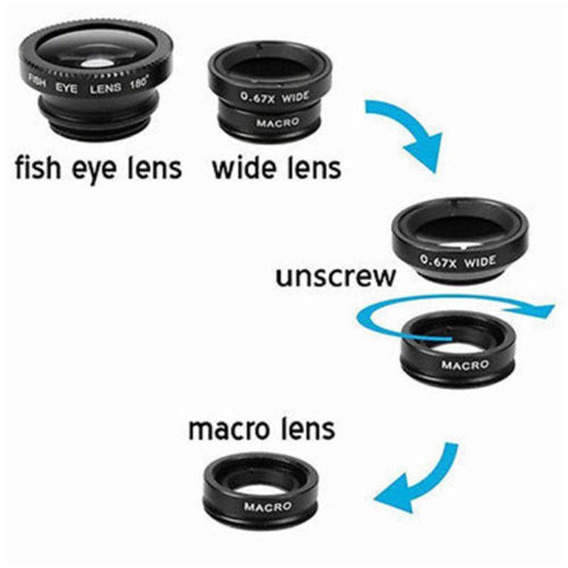 Ống Kính Fisheye Góc Rộng 3 Trong 1 Cho Iphone 6 7