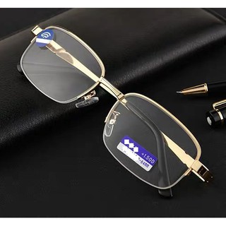 Mắt Kính Lão Đọc Sách Sang Trọng Gọng Lò Lo Viền Kim Loại Màu Vàng Bạc