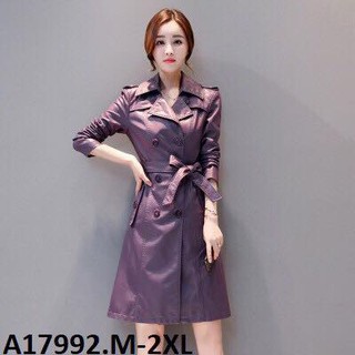 4 màu áo khoác da nữ dáng dài 48-78kg