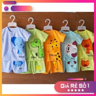 Sét 5 bộ cộc tay cài cúc giữa màu