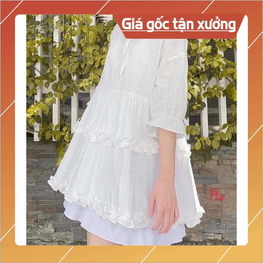 Set Áo Voan Đốm Lót Kèm Áo Lót Trong Babydoll Nhẹ Nhàng Nữ Tính xinh sắn [Có Video Và Ảnh Thật] tại LEO T VA T SP000111 | BigBuy360 - bigbuy360.vn