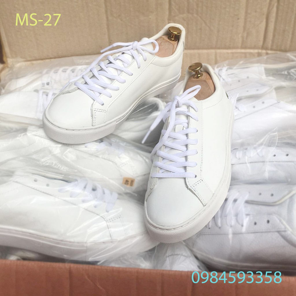 Giày Sneaker nam màu trắng VNXK da thật 100% - xả bom SIÊU SỐC